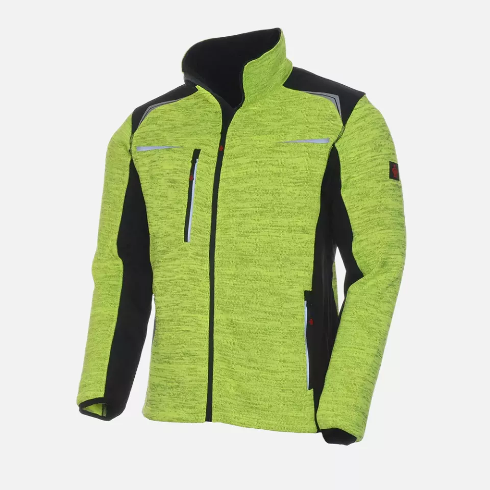 Richard Leipold 490530, LeiKaTex Knitted fleece jacket Refleece yellow mottled, image 1, gallery thumbnail