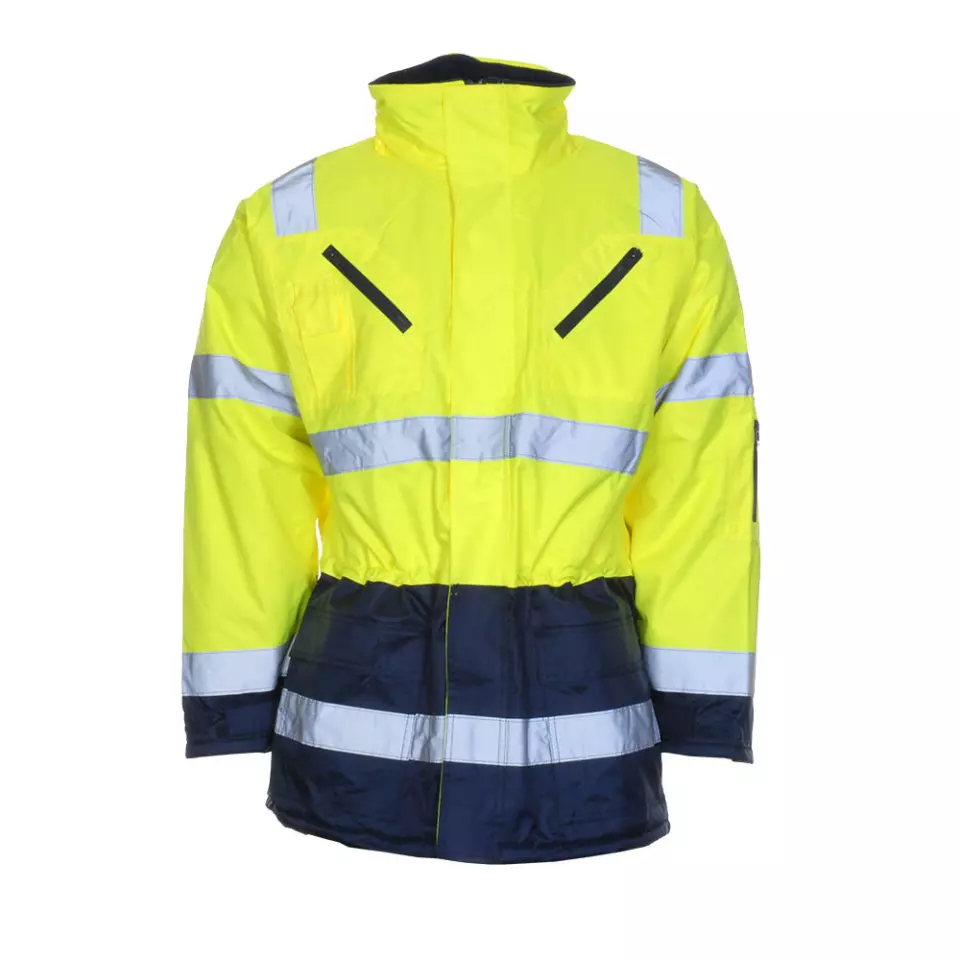 Richard Leipold 480750, LeiKaTex Hi-Vis Parka EN ISO 20471 EN 343 Neon Yellow Navy Blue, image 1, gallery thumbnail