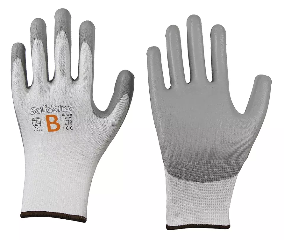 Richard Leipold 1325, Solidstar Fine Knit Glove with PU Coating White Lint-Free, image 1, gallery thumbnail