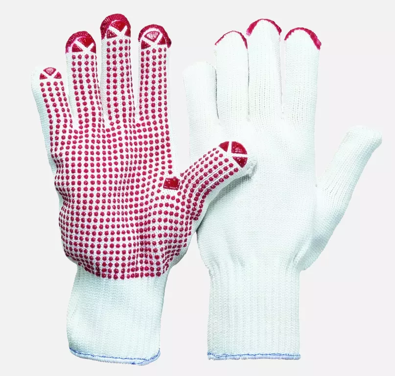 Richard Leipold 1301, Magic red Nylon Cotton Knit Glove with One-Sided Dots CE CAT2, image 1