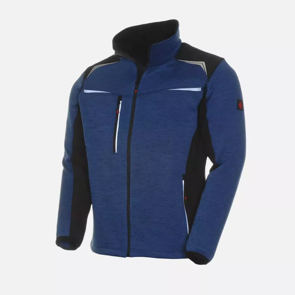 Richard Leipold 490540, LeiKaTex Knitted fleece jacket Refleece blue mottled, image 1, gallery thumbnail