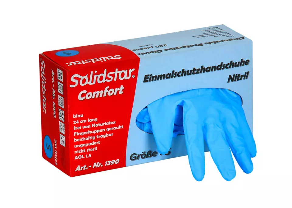 Richard Leipold 1390, Solidstar Comfort Nitrile Disposable Protective Glove Blue Powder-Free, image 1, gallery thumbnail