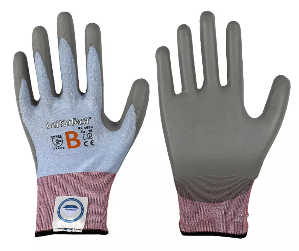 Richard Leipold 1622, LeiKaTech Dyneema Diamond PU Cut Protection Glove Cut Resistance Level B, image 1, gallery thumbnail