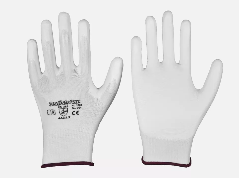Richard Leipold 1322, Solidstar Nylon-Feinstrickhandschuh PU-Beschichtung weiß, image 1, gallery thumbnail