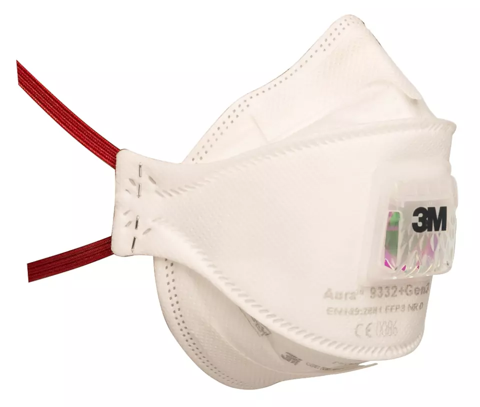 3M 710025, 9332 GEN3 Aura respirator FFP3 NR D with Cool Flow comfort valve, image 1, gallery thumbnail