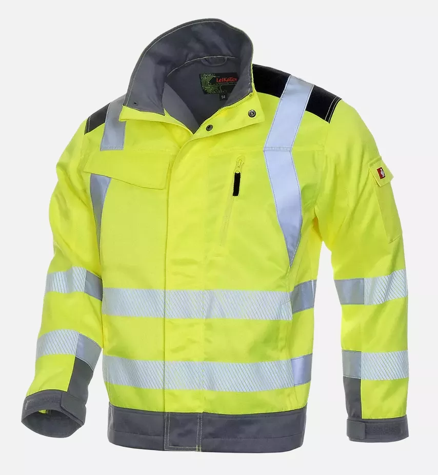Richard Leipold 107346, LeiKaTex BRIGHT LINE Jacke EN ISO 20471 Klasse 2 neongelbgrau, image 1