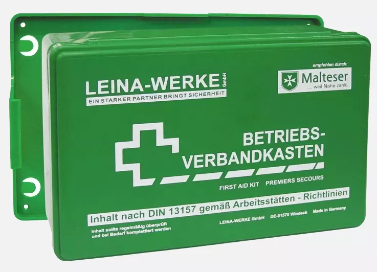 Leina-Werke 6639, Workplace First Aid Kit Green DIN 13157-C With Wall Bracket Dimensions 25.5 x 16.6 x 8cm, image 1