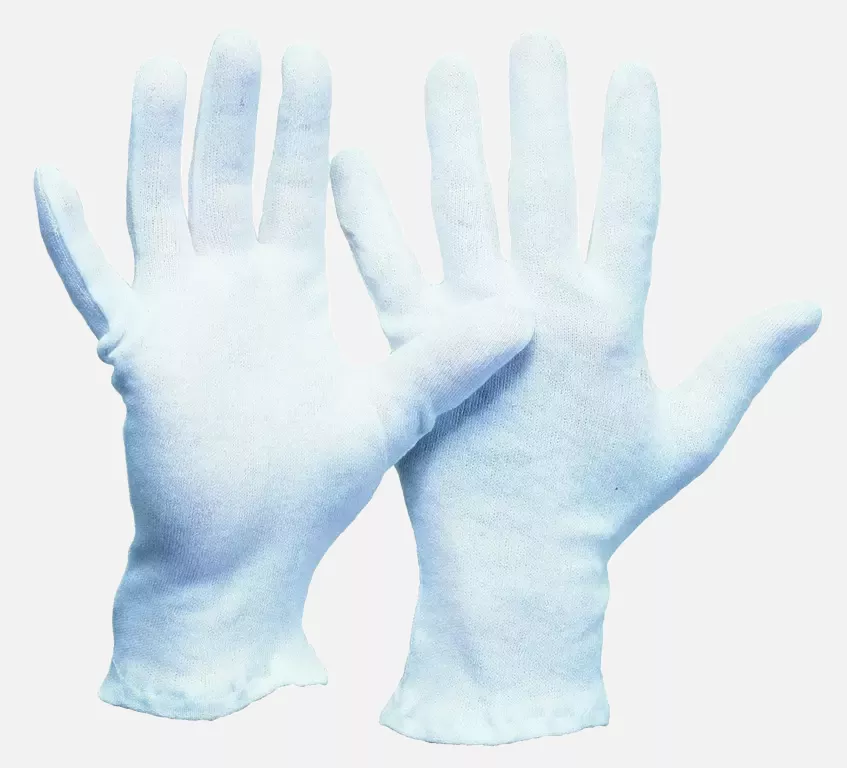 Richard Leipold 1195-8, Cotton Jersey Glove Heavyweight White Bleached, Size 8, image 1