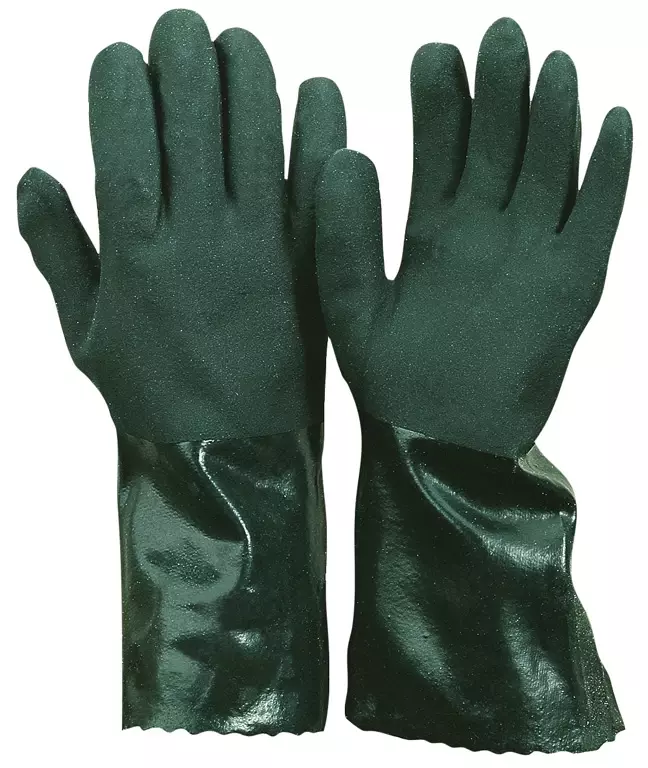 Richard Leipold 1372, Solidstar Sandy PVC Glove Green Fully Coated Length 35cm CE CAT 3