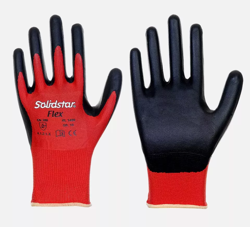 Richard Leipold 1490, Solidstar FLEX Fine Knit Glove Polyester Liner Nitrile Micro Foam Coating, image 1, gallery thumbnail