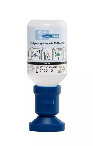 Plum 6515, Eye Wash Bottle Blue 200 ml For Chemical Burns, image 1, gallery thumbnail