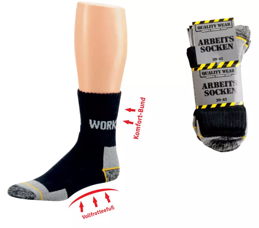 Richard Leipold 2021, Comfort cuff work socks WORK normal length 70% cotton 30% polyester