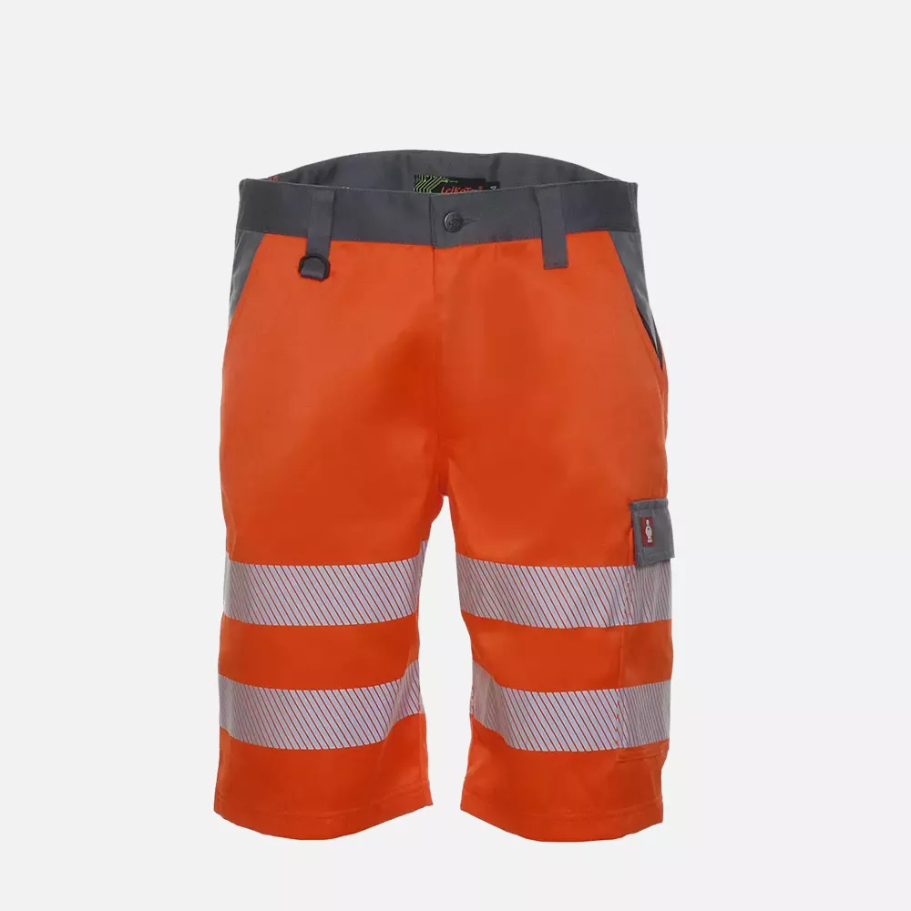 Richard Leipold 106146, LeiKaTex BRIGHT LINE Shorts EN ISO 20471 Klasse 1 warnorangegrau, image 1