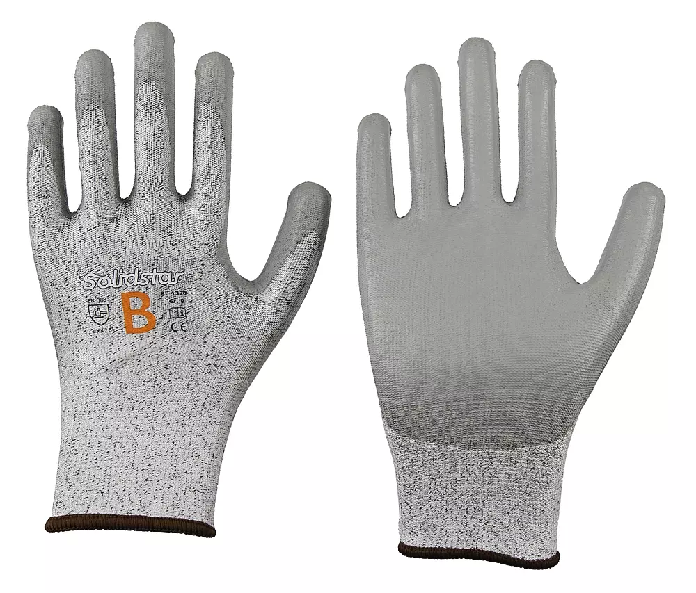 Richard Leipold 1326, Solidstar Fine Knit Glove PU Coated Grey Lint-Free, image 1