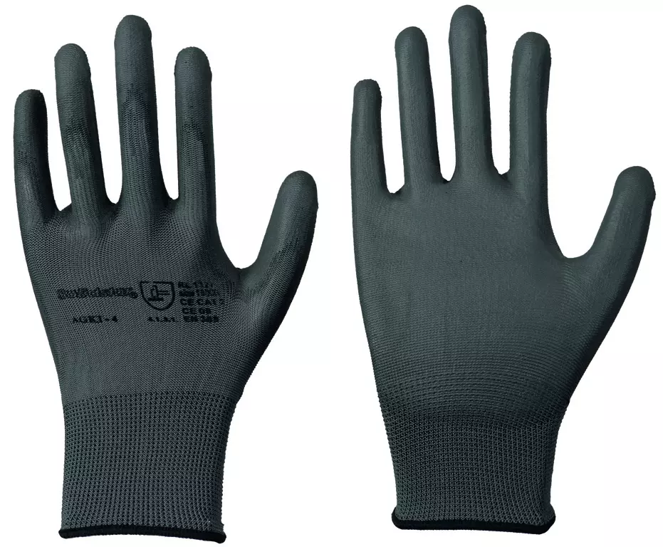 Richard Leipold 1327, Solidstar Nylon Fine Knit Glove PU Coating Grey, image 1