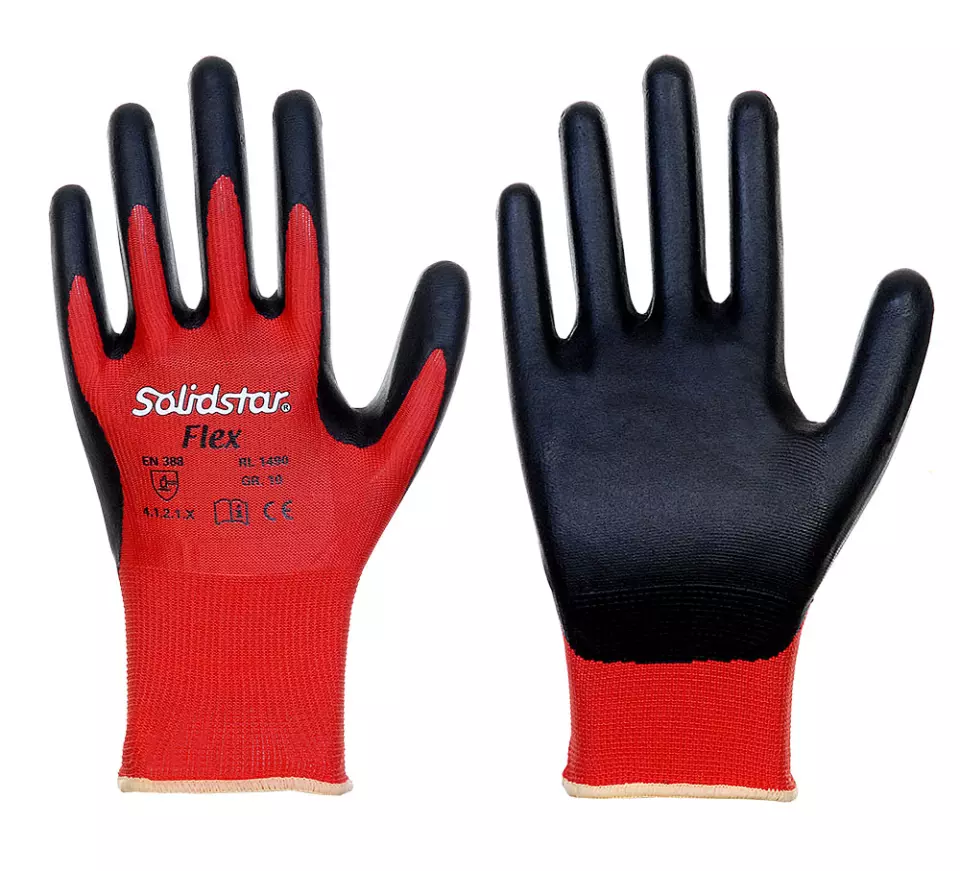 Richard Leipold 1490, Solidstar FLEX Fine Knit Glove Polyester Liner Nitrile Micro Foam Coating, image 1, gallery thumbnail