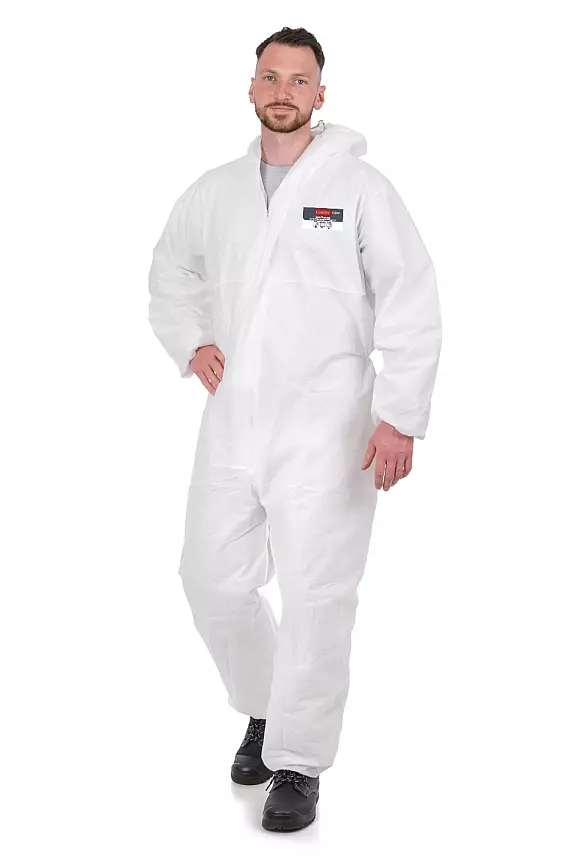 Richard Leipold LeiKaTex SMS Disposable Coverall White Type 5 6 PPE Category III