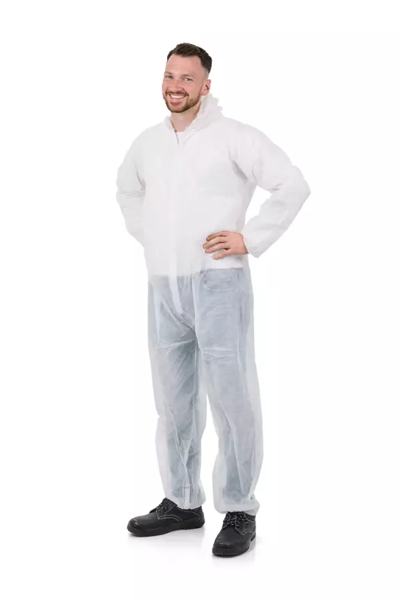 Richard Leipold 5810, LeiKaTex Disposable Protective Suit PP Coverall White Polypropylene Spunbond 30 g