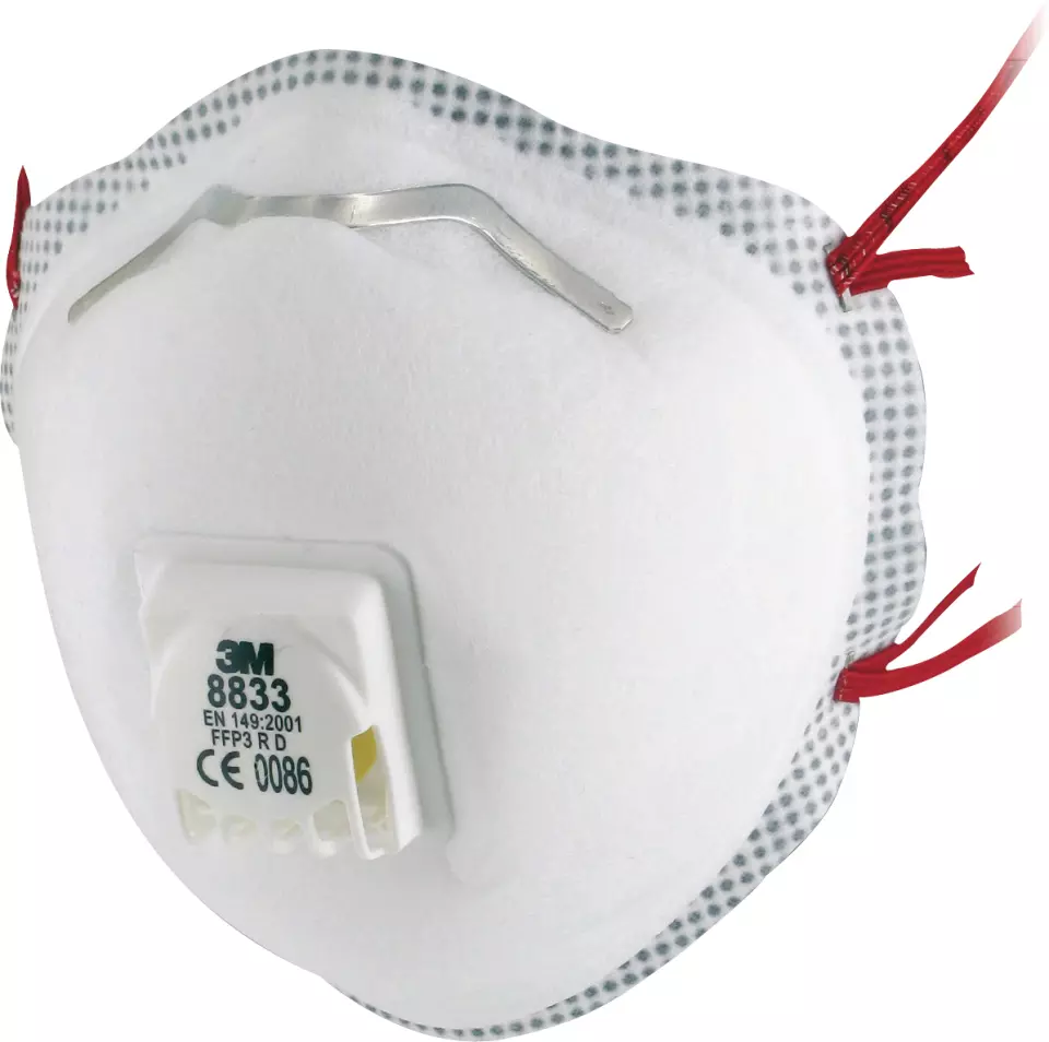 3M 710014, 8833 Respirator FFP3 R D With Cool Flow Exhalation Valve Up To 30 Times The Limit Value, image 1, gallery thumbnail