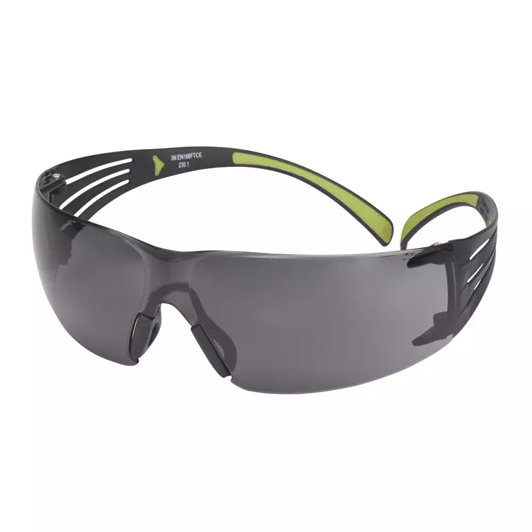 3M 790379, SF402AFN, Secure Fit 400 Safety Glasses AS, AF, PC, Grey, Frame Black/Green