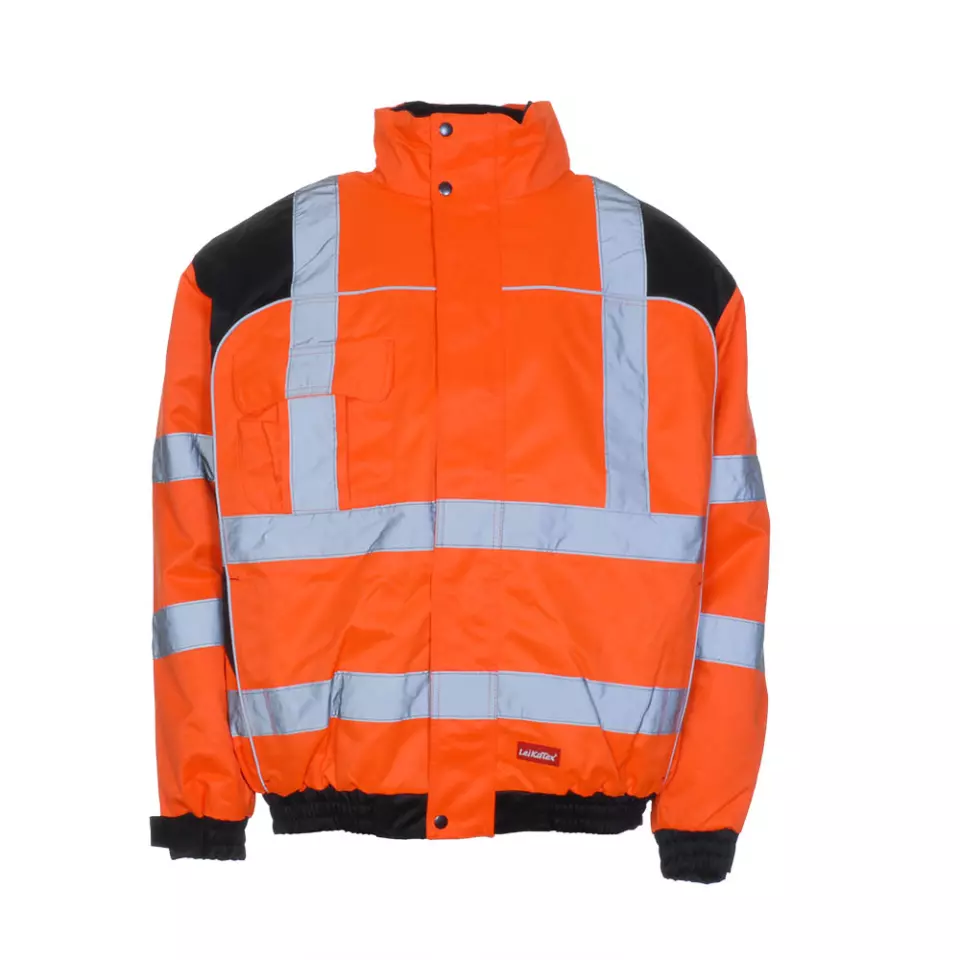 Richard Leipold 480960, LeiKaTex High-Visibility Pilot Jacket According to EN ISO 20471 EN 343 Warning Orange Black, image 1, gallery thumbnail