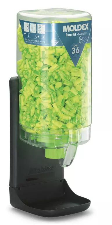 Moldex 827750, Pura-Fit Disposable Earplugs in Station, Large SNR 36 dB, 500 Pairs, image 1