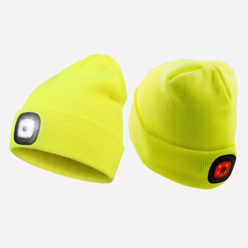 Surflex BONC05L07, Anti-shock beanie, 2 LEDs, Front / back, Yellow, image 1, gallery thumbnail