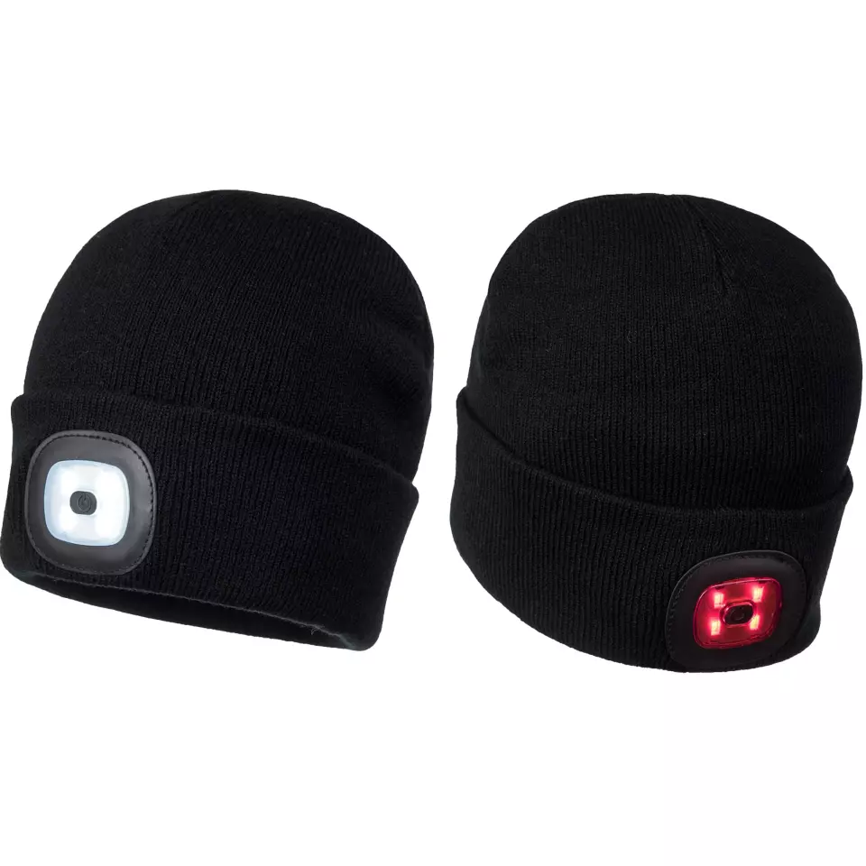 Surflex BONC01L07, Anti-shock beanie, 2 LEDs, Front / back, Black, image 1, gallery thumbnail
