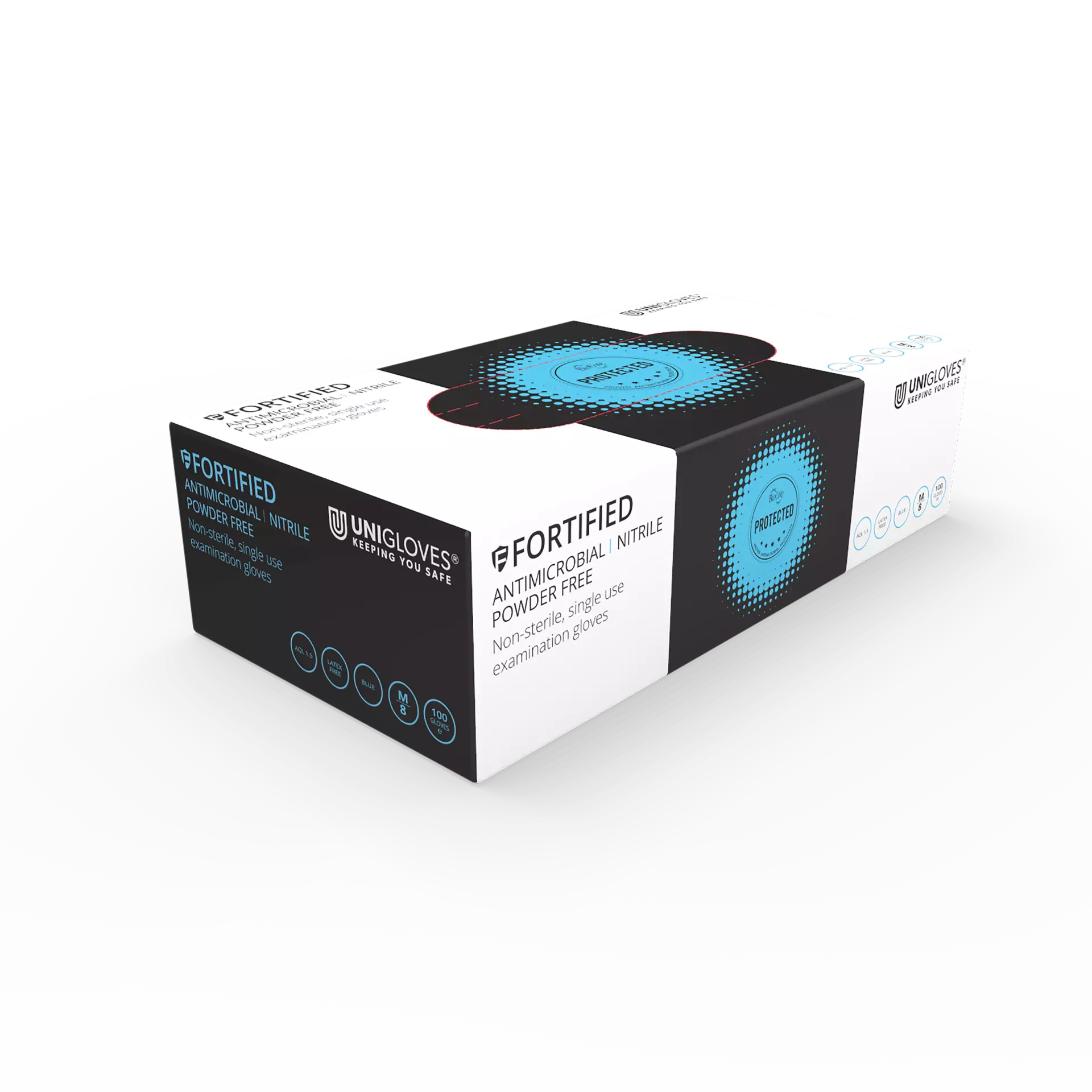 Unigloves GF001, Fortified Antimikrobielle Nitrilhandschuhe