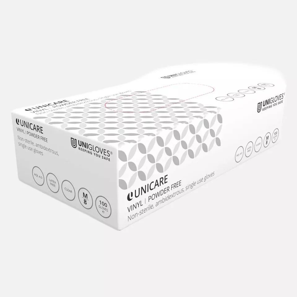 Unigloves GS006-A, Unicare Clear vinyl gloves, image 1, gallery thumbnail