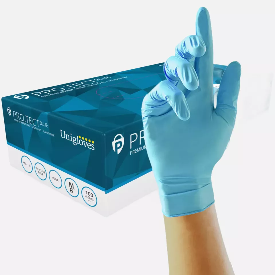 Unigloves GU004, PRO.TECT Robuste blaue Nitrilhandschuhe, image 1, gallery thumbnail