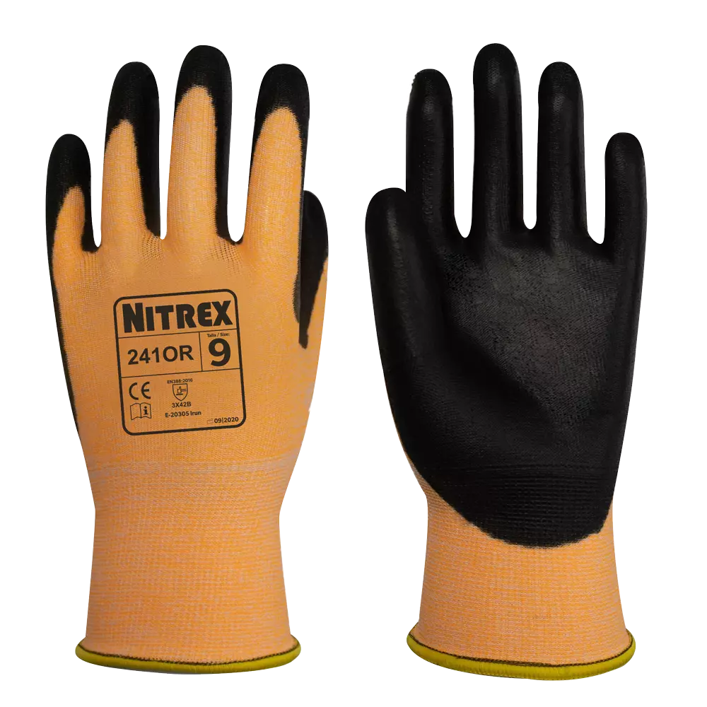 Nitrex 241OR, 15gg orange nylon HPPE glass PU coated glove, image 1
