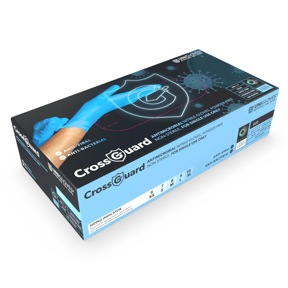 Unigloves GM010, Cross Guard Antimikrobieller Nitrilhandschuh, image 2, gallery thumbnail