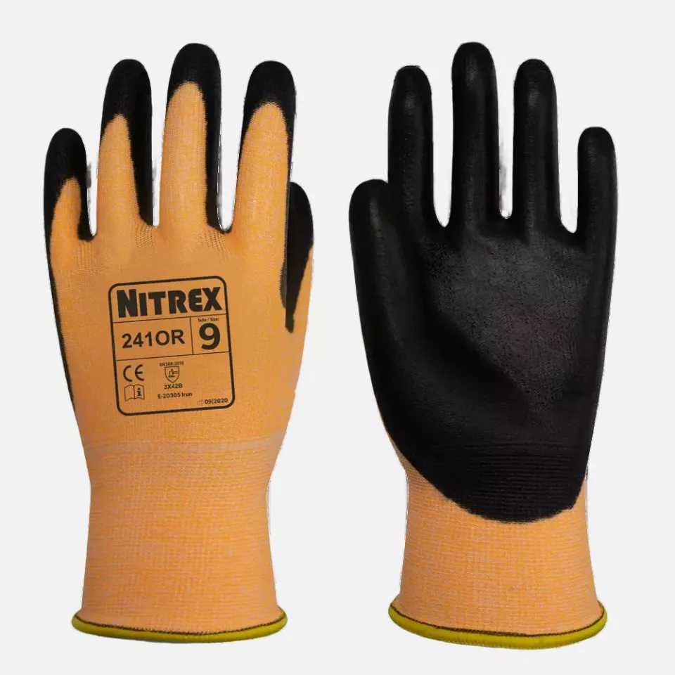 Nitrex 241OR, 15gg orange nylon HPPE glass PU coated glove, image 1, gallery thumbnail