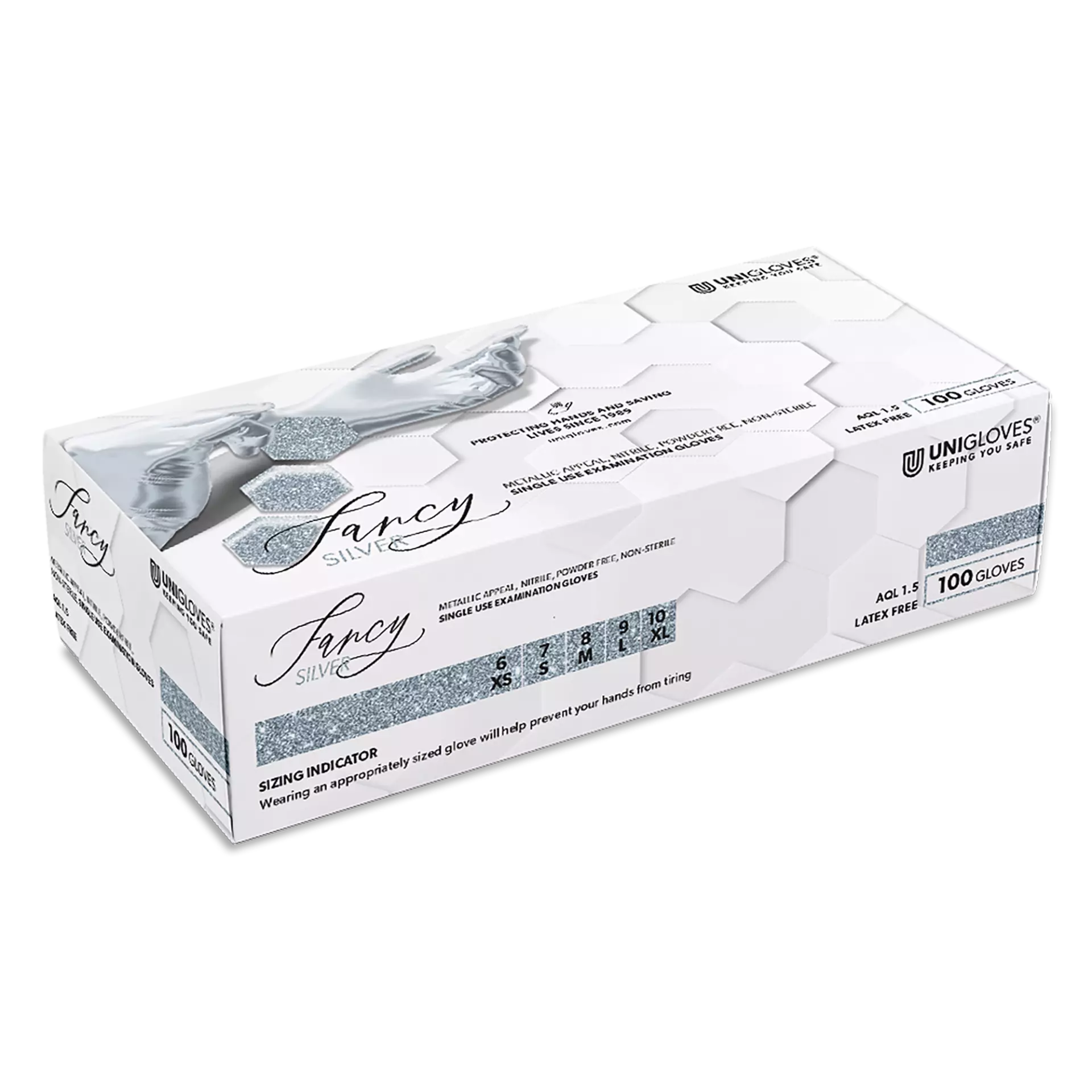 Unigloves 752, Fancy Silver Chemikalienschutz, Nitril-Untersuchungshandschuhe, image 3