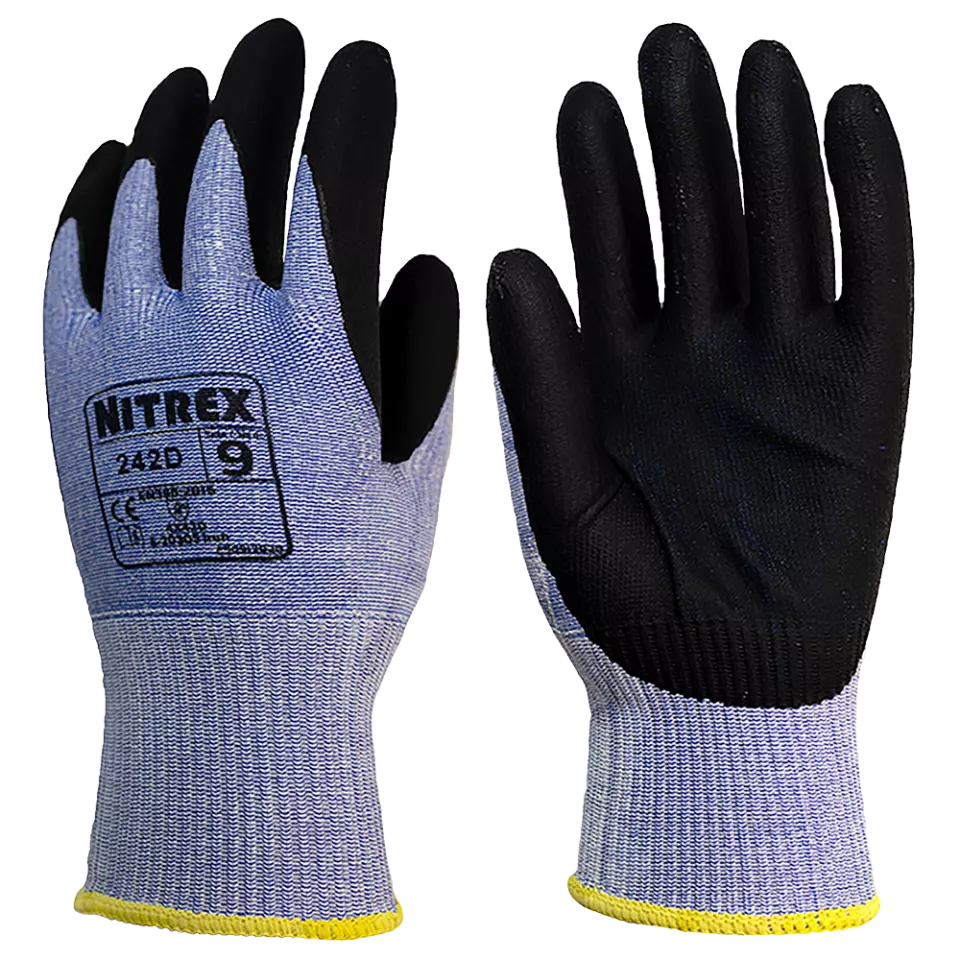 Nitrex 242D, 13gg blue cut resistant foam nitrile and PU coated glove, image 1, gallery thumbnail