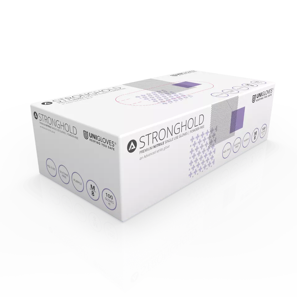 Unigloves GM006, Advanced Heavy duty purple nitrile gloves, image 1, gallery thumbnail