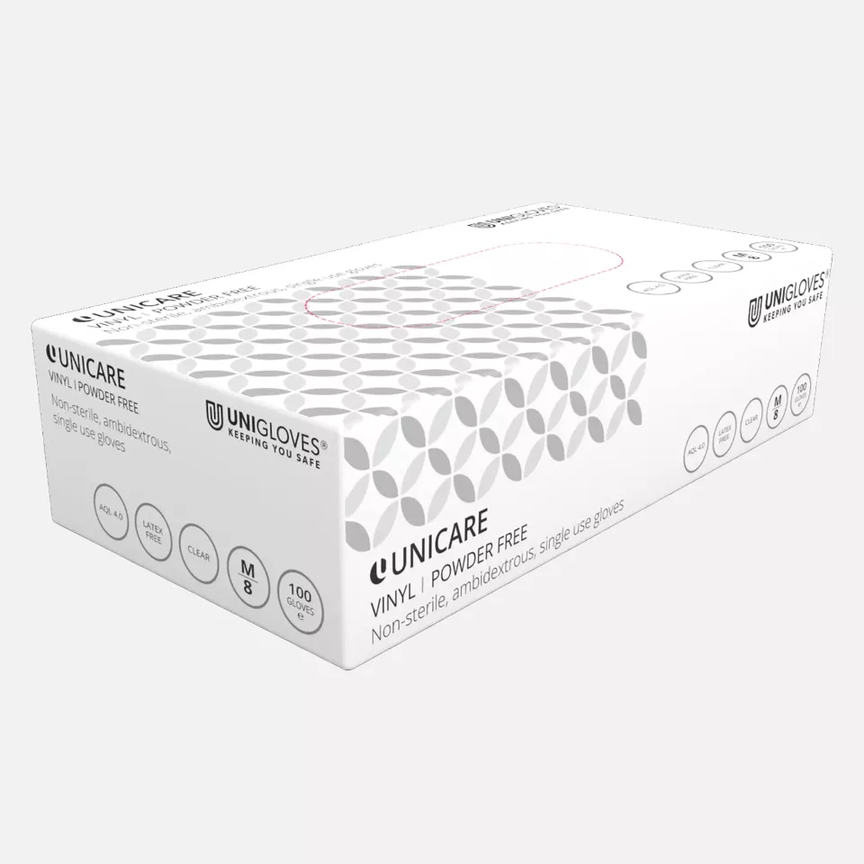 Unigloves GS006, Unicare Transparente Vinylhandschuhe, image 1, gallery thumbnail