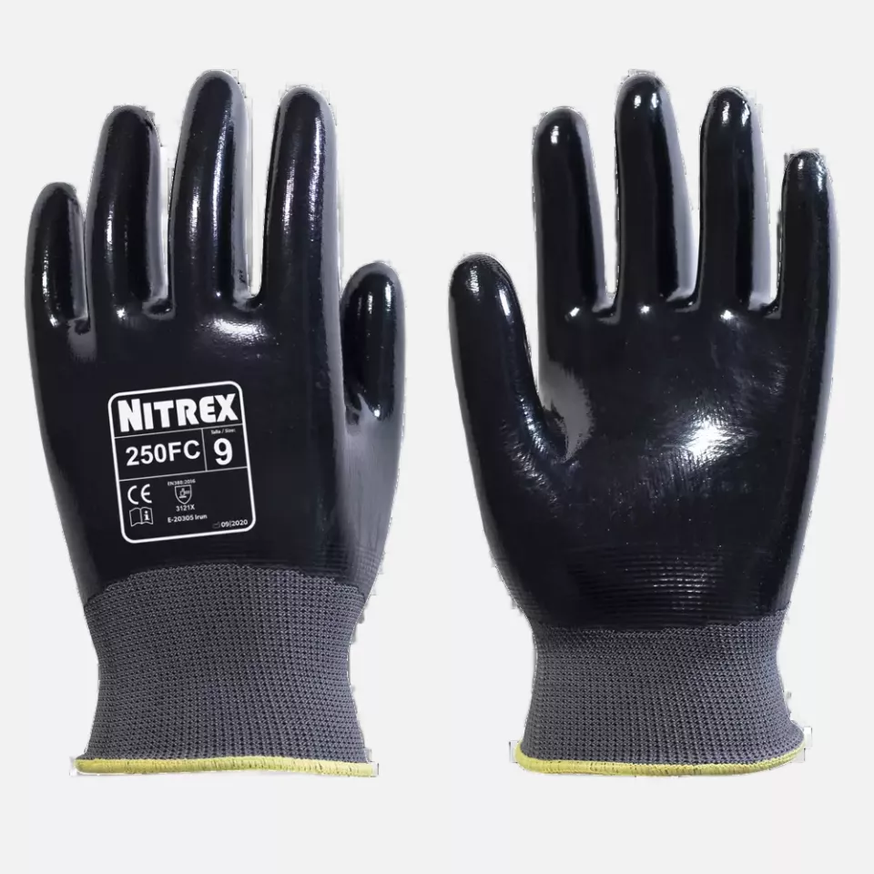 Nitrex 250FC, 13gg grey polyester flat nitrile fully coated glove, image 1, gallery thumbnail