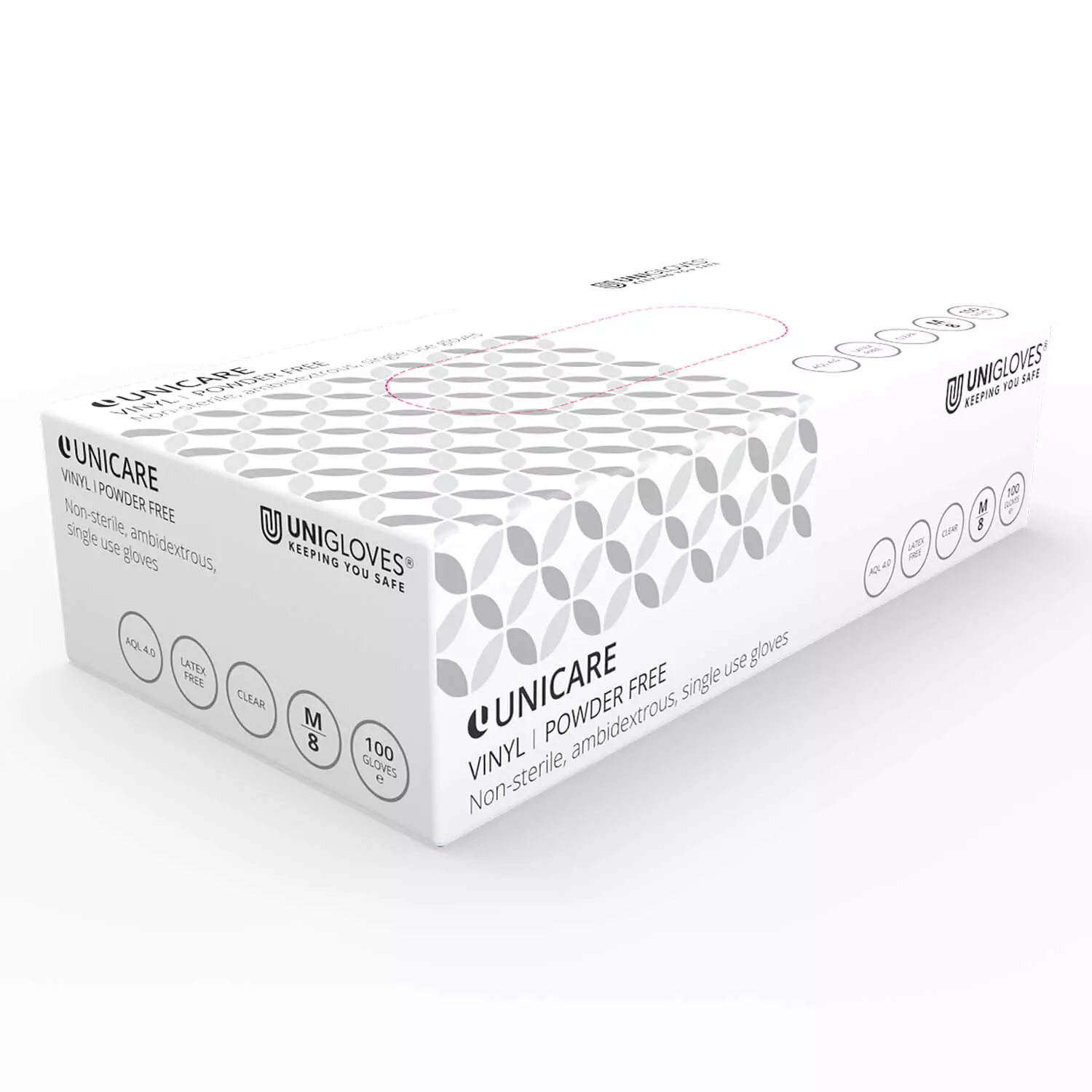 Unigloves GS006-A, Unicare Clear vinyl gloves, image 1