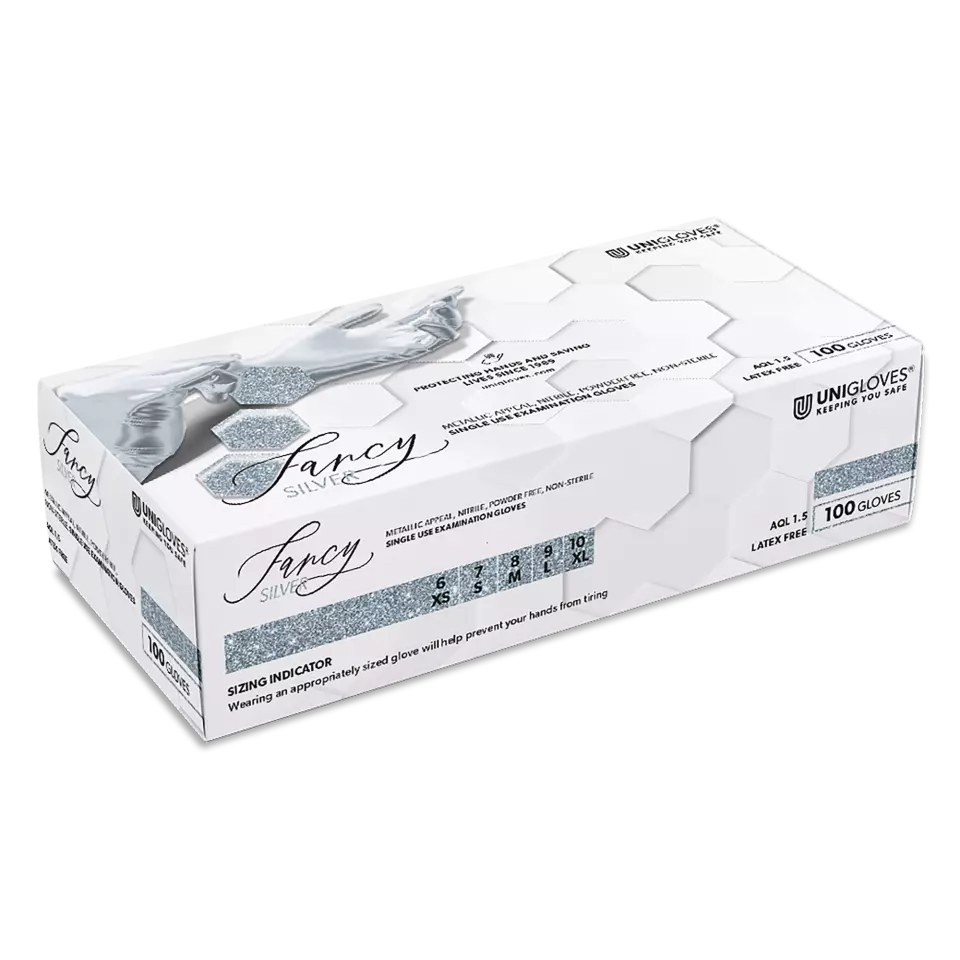 Unigloves 752, Fancy Silver Chemikalienschutz, Nitril-Untersuchungshandschuhe, image 3, gallery thumbnail
