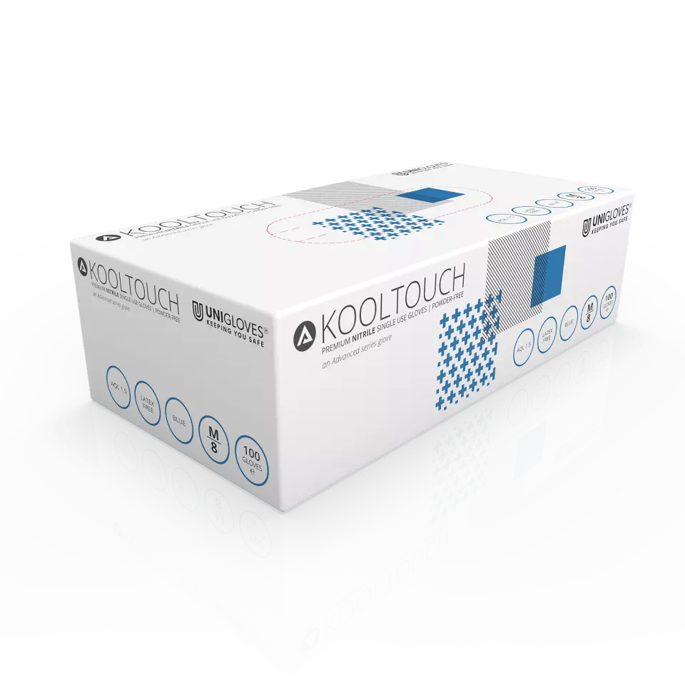 Unigloves GM004, Advanced Premium quality blue nitrile gloves, image 1, gallery thumbnail