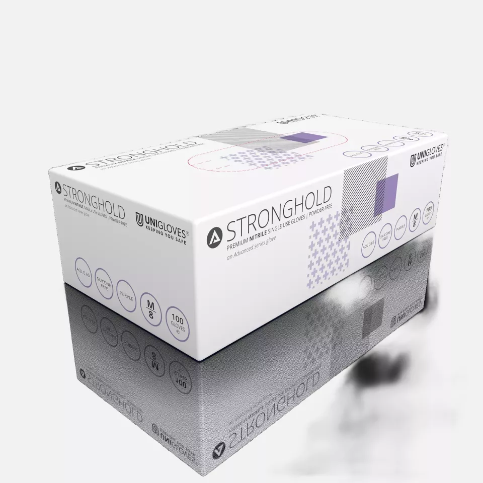 Unigloves GM006, Advanced Heavy duty purple nitrile gloves, image 1, gallery thumbnail