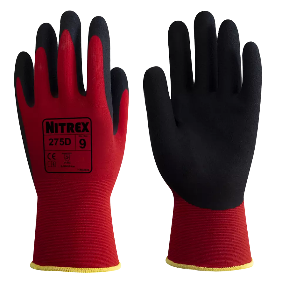 Nitrex 275D, 15gg red nylon foam latex coated glove, image 1, gallery thumbnail