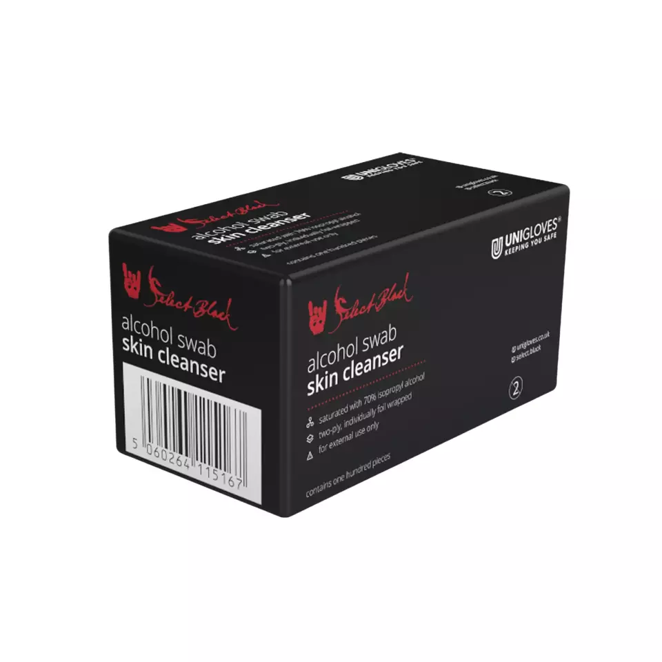 Unigloves ST001, Black Alcohol Swabs, image 1, gallery thumbnail
