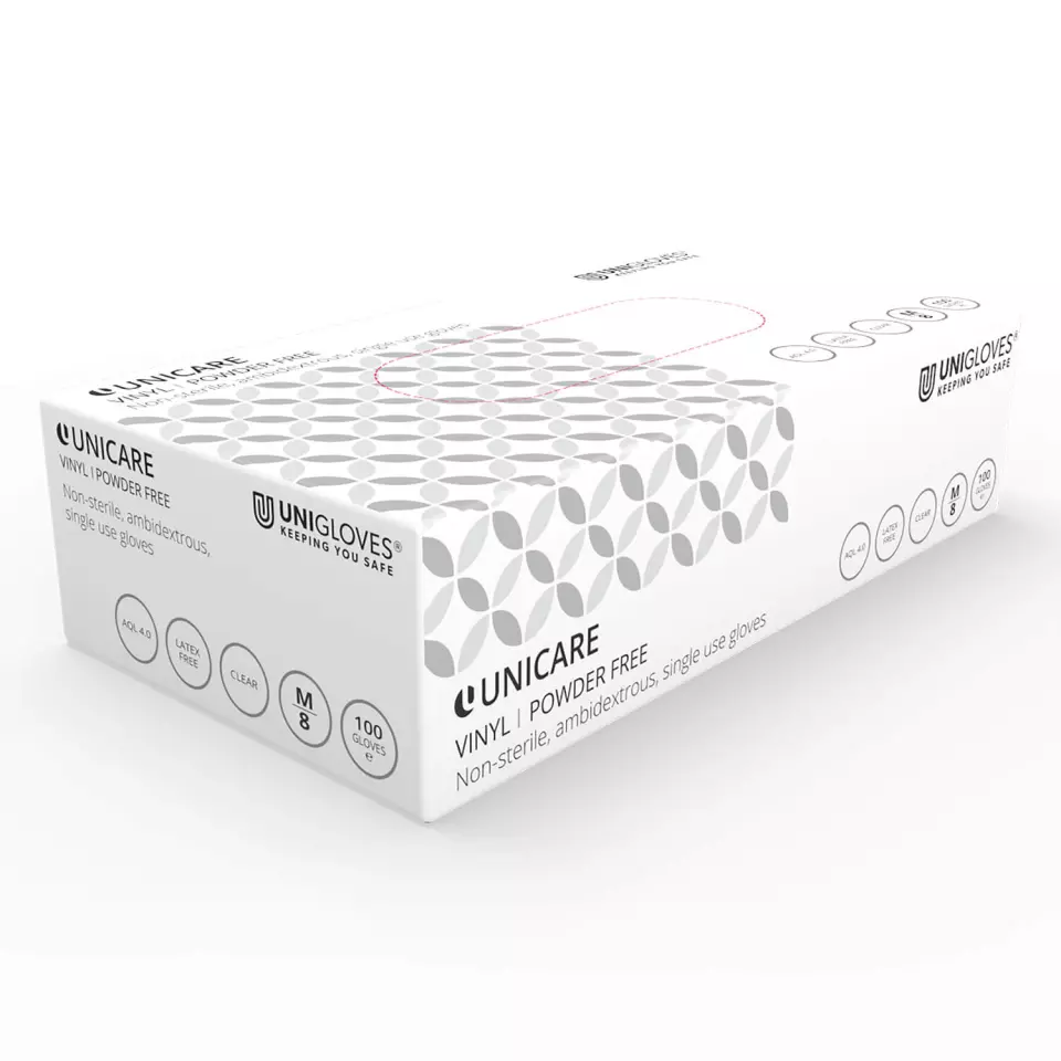 Unigloves GS006-A, Unicare Clear vinyl gloves, image 1, gallery thumbnail