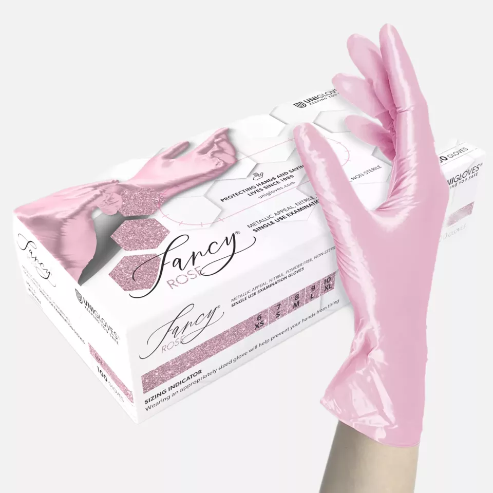 Unigloves 750, Fancy Rose Chemikalienschutz, Nitril-Untersuchungshandschuhe, image 1, gallery thumbnail