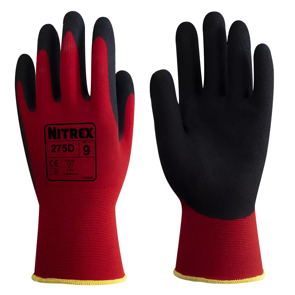 Nitrex 275D, 15gg red nylon foam latex coated glove, image 1