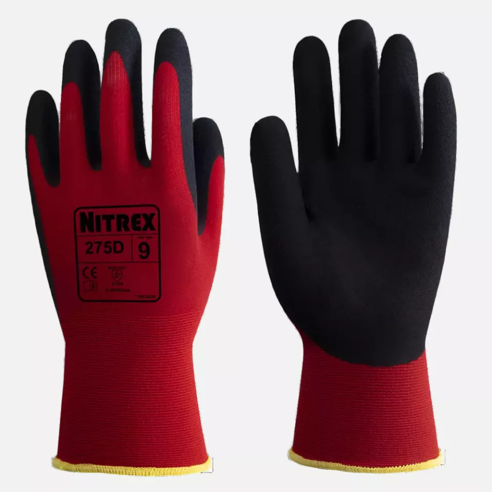 Nitrex 275D, 15gg red nylon foam latex coated glove, image 1, gallery thumbnail