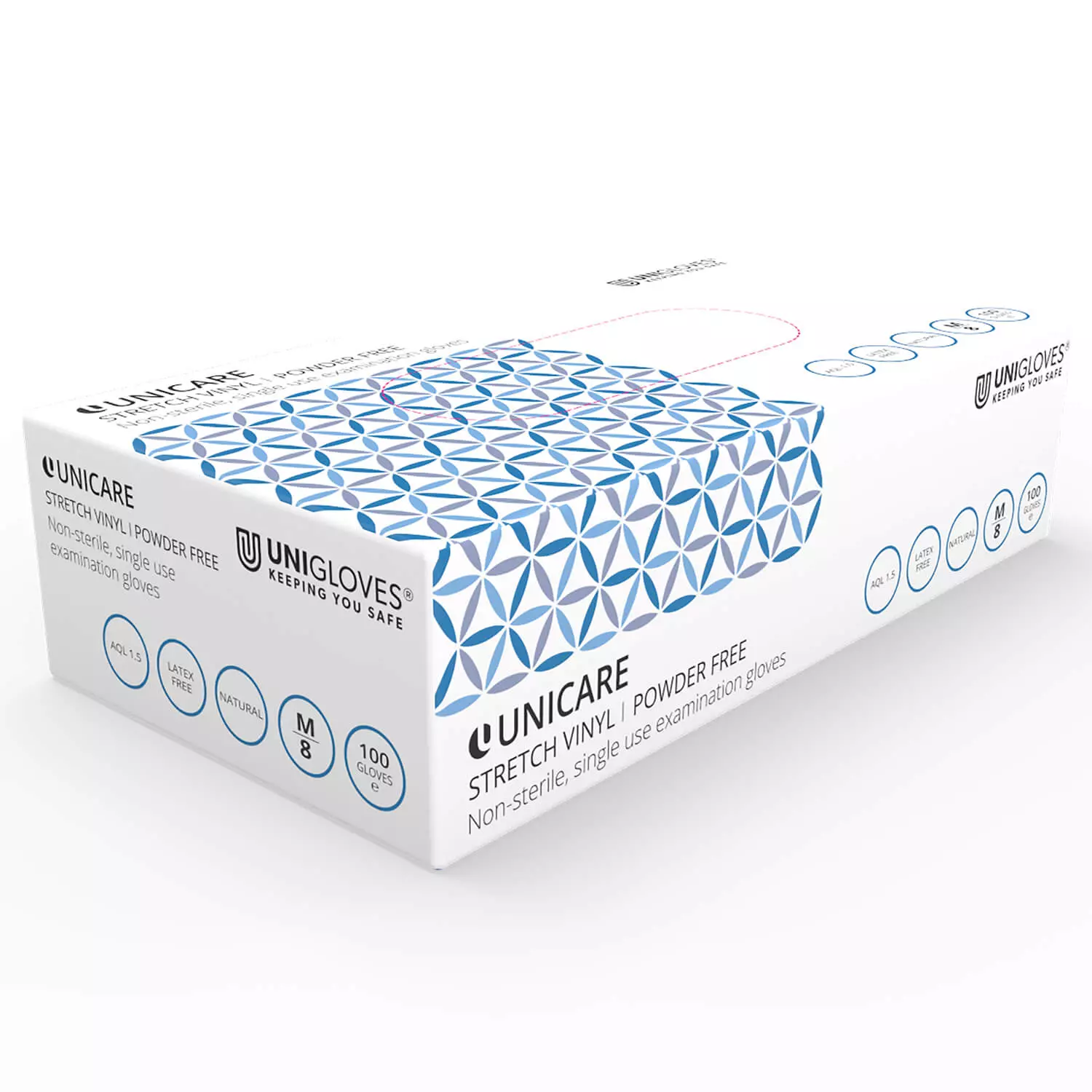 Unigloves GS013-A, Unicare Stretch vinyl gloves, image 1